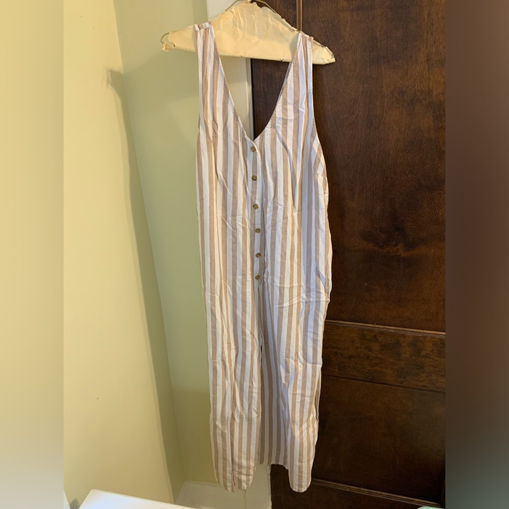 Striped Maternity Jumpsuit